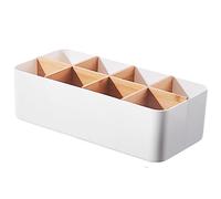 rongweiwang Panier de rangement en plastique organisateur polyvalent avec une forte praticité Durable boîte de rangement en plastique organisateurs de stockage, blanc, Rectangulaire 8 cellules