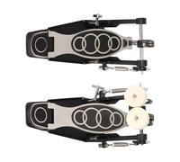 rongweiwang Pédale double grosse caisse avec installation facile, repose-pieds réglable et antidérapant pour les joueurs de jazz. Pédale double grosse caisse à deux chaînes