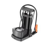 rongweiwang Pompe à Pied avec manomètre précis, Robuste et à Double Cylindre, pour gonfler Les pneus de vélo. Portable et économique en Temps et en Efforts.