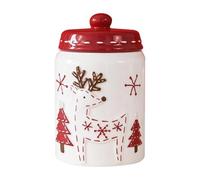 rongweiwang Pot en céramique avec Couvercle, boîte à goûter pour assaisonnements, thé en Vrac, 12,2 cm x 12,3 cm x 19,2