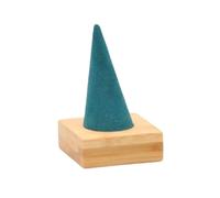 rongweiwang Présentoir à bagues élégant en velours premium. Idéal pour présenter vos bagues où que vous soyez, même dans les petits espaces. Présentoir à en forme de cône, Vert, Un doigt