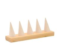rongweiwang Présentoir à bagues élégant en velours premium. Idéal pour présenter vos bagues où que vous soyez, même dans les petits espaces. Présentoir à en forme de cône, Beige, Cinq doigts