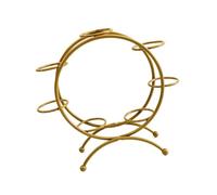 rongweiwang Présentoir à Boules de Cristal, Support Stable et élégant, Finitions soignées, Support en métal pour sphères et Figurines. Décoration fiable et résistante, Or, 15 x 11.5 x 5. cm