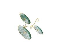 rongweiwang Présentoir à cupcakes à trois niveaux, assiette de fruits secs pour fête, banquet, salle manger, vert et or, vert et or, 40x26x32cm