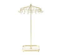 rongweiwang Présentoir de Collier en Fer, pour l'organisation de Bijoux, Support de Bureau élégant pour copines, Trois Couches supplémentaires, doré