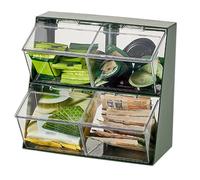 rongweiwang Rangez Vos sachets de thé avec Style grâce à ce Porte-sachets empilable en Acrylique Transparent avec Couvercle Anti-poussière. pour comptoirs. Anti-poussière avec Couvercle, Vert