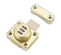 rongweiwang Serrure de porte à combinaison à 3 chiffres, sécurité fiable avec loquet combinaison mécanique cadran, serrures de porte d'armoire dossiers sans clé, or, 5.2 x 4.2 cm