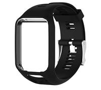 rongweiwang Silicone Bracelet Bracelet de Sangles de Rechange pour Tomtom Tomtom 2 2 Sangle Boucle 3 Runner 2 3 Spark 3, Noir