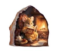 rongweiwang Sticker mural facile à installer, autocollant d'angle pour trou de souris, en PVC, apporte une touche ludique à votre espace de travail. Sticker réaliste pour trou de