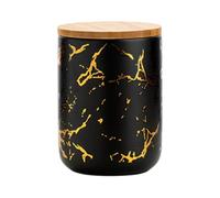 rongweiwang Sucrier Moderne en céramique avec Couvercle hermétique et Distributeur de Sucre pour la Cuisine et la Maison, Blanc S, Noir, M.