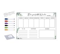 rongweiwang Tableau Acrylique pour Planning, Agenda, Tableau, planificateur Suspendu, Lavable, Durable et Facile à Nettoyer. Accueil, Transparent, Comprend 6 stylos