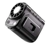 rongweiwang Ventilateur portable avec plaque de refroidissement à semi-conducteurs, éclairage LED, batterie rechargeable intégrée, noir, Style compresse de glace