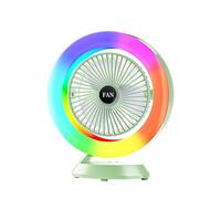 rongweiwang Ventilateur rechargeable portable de bureau, compact et idéal pour la maison. Orientation du vent réglable à 180°. Facile à nettoyer. 3 vitesses, vert