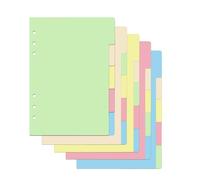 Rongxze 25 Feuilles Intercalaires A5, 5 Couleurs Intercalaires Classeur A5 6 Trous, Classeur Horizontaux Séparateurs pour D'index, Intercalaires Bloc-Notes A5, Reliure à Feuilles Mobiles (21x15cm)