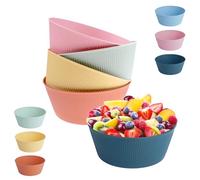 Rongxze 6 Pièces Saladier, 60 OZ Bol Plastique Reutilisable, Portable et pas Facilement Endommagé Grand Saladier Camping pour Fruit Salade Snack Céréales Soupe Dessert (6 Couleurs)