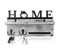 Rongxze Porte Clef Mural Bois, Porte clés Mural à 5 Crochets, Accroche Clef Mural, Boite a Clefs Murale pour Rangement Des Clés et Courrier à L'entrée, Vestibule, Couloir HOME Décoration