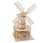 Rongxze Puzzle en bois adulte 3D modèle de moulin à vent néerlandais, bricolage - Kit de construction pour adultes et enfants - Éducation et artisanat décoratif - Taille 36,2 × 26,5 × 18 cm