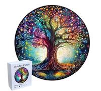 Rongxze Puzzles en Bois Adulte Arbre de Vie, 28 x 28 cm, 192 Pièces Puzzle Bois avec Boîte, Cadeau et Jeu de Puzzle pour Adultes et Enfants