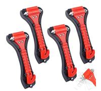 RONGZUBAT Lot de 4 Coupe-Ceinture d’Urgence et Marteau Brise-Vitre, Marteau de Secours Double-Tête Outil de Sauvetage Coupe-Ceinture et Brise-Glace pour Voiture, Bus, Camion, Van