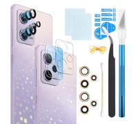 RongZy 2PCS Arrière Verre Lentille de Caméra Remplacement pour Xiaomi Redmi Note 12 Pro 5G Caméra Coque Cache Vitre Arrière avec Kit de Réparation