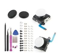 RongZy 2PCS Joysticks Analogique 3D pour Nintendo Switch Lite Remplacement Joystick pour Joycon Switch Lite HDH-001 Manette de Joystick Thumbstick Accessoires avec Vis Outils Réparation(Blanc)