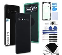 RongZy Coque Arrière pour Samsung Galaxy S10 SM-G973F SM-G973U SM-G973W Batterie Couvercle Rechange pour Samsung Galaxy S10 Cache Batterie pour Téléphone de Remplacement(Noir)
