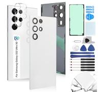 RongZy Coque Arrière pour Samsung Galaxy S22 Ultra 5G 2022 Batterie Couvercle Rechange pour Galaxy S22 Ultra 5G 2022 SM-S908B Cache Batterie pour Téléphone de Remplacement(Blanc)
