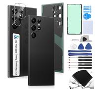 RongZy Coque Arrière pour Samsung Galaxy S23 Ultra 5G 2023 Batterie Couvercle Rechange pour Galaxy S23 Ultra 5G 2023 Cache Batterie pour Téléphone de Remplacement(Noir)