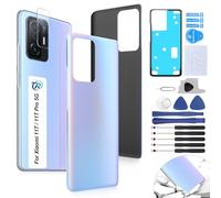 RongZy Coque Arrière pour Xiaomi 11T Batterie Couvercle Rechange pour Xiaomi 11T Pro 5G Cache Batterie pour Téléphone de Remplacement(Bleu Ciel)