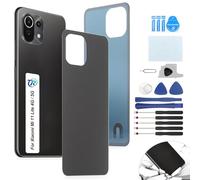 RongZy Coque Arrière pour Xiaomi Mi 11 Lite 4G/5G Batterie Couvercle Rechange pour Xiaomi Mi 11 Lite 5G NE Cache Batterie pour Téléphone de Remplacement(Noir)