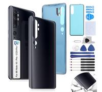 RongZy Coque Arrière pour Xiaomi Mi Note 10 Batterie Couvercle Rechange pour Xiaomi Mi Note 10 Pro Coque Arrière Mi CC9 Pro Cache Batterie pour Téléphone de Remplacement(Noir)