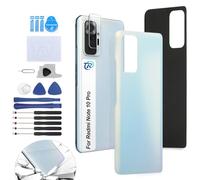 RongZy Coque Arrière pour Xiaomi Redmi Note 10 Pro Batterie Couvercle Rechange pour Xiaomi Redmi Note 10 Pro Cache Batterie pour Téléphone de Remplacement(Glacier Bleu)