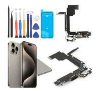 RongZy Dock Connecteur de Charge pour iPhone 15 Pro Max Câble Nappe de Rechange avec Connecteur pour iPhone 15 Pro Max Inclus Kit de Outils