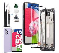 RongZy Écran de Rechange pour 6.5" AMOLED Samsung Galaxy A52s 5G A528B Écran LCD + Vitre Numériseur Tactile Capteur Assemblé Remplacement pour Galaxy A52s 5G A528B(Soutenir Empreintes)