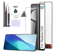 RongZy Écran de Rechange pour Realme C53 RMX3760 Écran LCD + Vitre Numériseur Tactile Capteur Assemblé Remplacement pour Realme C53 RMX3762 2023 (Noir)