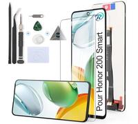 RongZy Écran LCD 6.8" pour Honor 200 Smart Écran De Remplacement pour Honor 200 Smart Écran LCD Numériseur Tactile Panneau Assemblé De Réparation avec Outils(Noir)