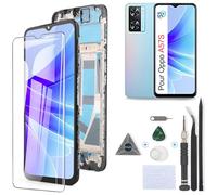 RongZy Écran LCD pour 6.56" Oppo A57S CPH2385 Écran De Remplacement pour Oppo A57S Écran LCD Numériseur Tactile Panneau Assemblé De Réparation avec Outils(Noir avec Cadre)