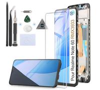 RongZy Écran LCD pour 6.74" Realme Note 60 2024 Écran De Remplacement pour Realme Note 60 2024 RMX3933 Écran LCD Numériseur Tactile Panneau Assemblé De Réparation avec Outils (Noir avec Cadre)