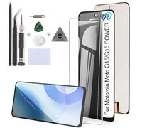 RongZy Écran LCD pour Motorola Moto G15/G15 Power XT2521-3/XT2521-5 Écran De Remplacement LCD Numériseur Tactile Panneau Assemblé De Réparation avec Outils(Noir