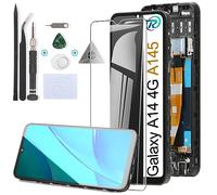 RongZy Écran LCD pour Samsung Galaxy A14 4G SM-A145 2023 Écran De Remplacement Numériseur Tactile Panneau Assemblé De Réparation avec Outils(6.6",Noir avec Cadre)