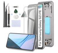RongZy Écran LCD pour Samsung Galaxy S23 FE incell Écran Remplacement pour Samsung S23 FE S711U/S711B/S711W/S7110 Écran LCD Numériseur Tactile Panneau Assemblé Réparation avec Outils(Noir avec Cadre