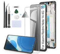 RongZy Écran LCD pour Xiaomi Redmi Note 14 4G 24117RN76E incell Écran De Remplacement pour Redmi Note 14 4G Écran LCD Numériseur Tactile Panneau Assemblé De Réparation avec Outils(Noir avec Cadre