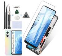 RongZy Écran Tactile LCD Compatible avec Oppo Reno 8 Lite De Remplacement LCD Tactile Vitre pour Oppo Reno 8 Lite avec Kit D'outils de Réparation(6.43",Noir avec Cadre)