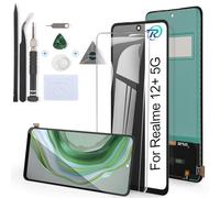 RongZy Écran Tactile LCD Compatible avec Realme 12+ 5G De Remplacement LCD Tactile Vitre pour Realme 12+ 5G avec Kit D'outils de Réparation (Noir)