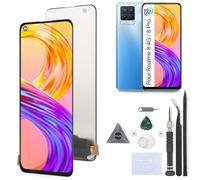 RongZy Écran Tactile LCD Compatible avec Realme 8 Pro RMX3081 / Realme 8 4G RMX3085 De Remplacement LCD Tactile Vitre avec Kit D'outils de Réparation(6.4",Noir)