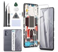 RongZy Écran Tactile LCD Compatible avec Realme GT MaSter EdITion De Remplacement LCD Tactile Vitre pour Realme GT MaSter EdITion RMX3360 RMX3363 avec Kit D'outils de Réparation(6.43",Noir avec Cadre)