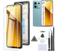 RongZy Écran Tactile LCD Compatible avec Xiaomi Redmi Note 13 5G De Remplacement LCD Tactile Vitre pour Redmi Note 13 2312DRAABG 2312DRAABI avec Kit D'outils de Réparation(6.67",Noir avec Cadre)