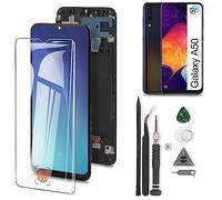 RongZy OLED Écran LCD De Remplacement pour 6.4" Samsung Galaxy A50 A505F SM-A505FN/DS Écran Tactile Digitizer Panneau Assemblé De Réparation avec Outils(Noir avec Cadre)