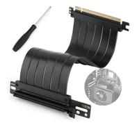 RongZy PCIE 3.0 16X Câble de Montage pour Carte D'extension GPU, 90° Flexion Câble D'extension Haute Vitesse Connecteur Accessoires,Carte Graphique Installation Verticale(20MM)