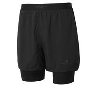 Ronhill, Short Tech Revive Twin 12,7 cm pour Homme Maillot de Corps, Noir
